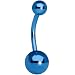 Blue Electro Titanium Belly Ring -7/16"