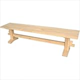 IMAGE OF Unfinished Solid Wood Trestle Bench