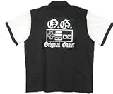 Original Gamer Bowling Shirt White & Black Retro Bowler