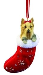 Yorkie Stocking Christmas Ornament