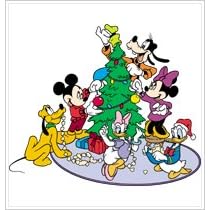 Disney Mounted Christmas Stamp MICKEY'S TREE TRIMMING For Scrapbooking, Card Making & Craft Projects