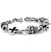 Bracelet with Skulls and Crosses - Polished Stainless Steel - 8.5'' length