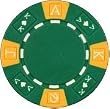 Clay Composite Tri Color Ace King Poker Chips 25 11.5 gram Green Poker Chips