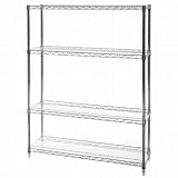 SI 12d x 42w x 54h Chrome Wire Shelving Unit with Four Shelves