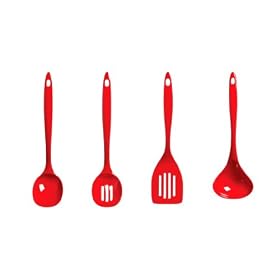 Premier Housewares Melamine Kitchen Tools, Set of 4, Red