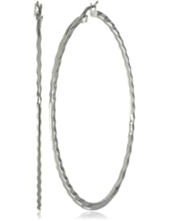 Stainless Steel Striped Hoop Earrings