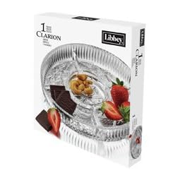 1 pc Clarion Round, 4-Section Dish Set by Libbey