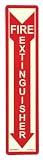 31AAM2Oy0oL. SL160  Jessup FS 7520 R 214 Fire Extinguisher   Rigid Sign, Photoluminescent Letters on Red Background, 4 by 18 Inch