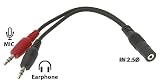 USB�I�[�f�B�I�ϊ��P�[�u���E�g�ѓd�b 2.5�� 3�� ~ 3.5�� 3�� Twin PC Chat Exchange Cable #01