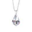 Genuine Swarovski Crystal Baroque Pendant with Sterling Silver Chain - Crystal Clear