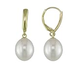 14K White Fresh Water Cultured Pearl Earrings