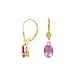 Jewelry : 14K Yellow Gold Oval Shaped Amethyst Dangle Earrings