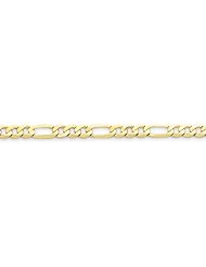 10k Yellow Gold 7in Light Figaro Chain Bracelet. Metal Wt- 5.26g