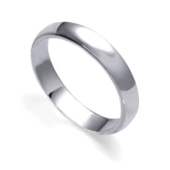 .925 Sterling Silver 4 MM Wide Plain Ring Size