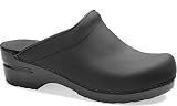 Women's Sonja Clogs in Black Oiled Leather, by Sanita