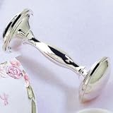 4 Silver Dumbell Rattle New Baby Gift