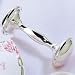 4" Silver Dumbell Rattle New Baby Gift