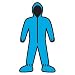 A60 Coveralls by KleenGuard® (Blue) w/ Hood, Boots, Elastic Back/Wrist/Ankle - (Lot of 24) - 2X-Lar