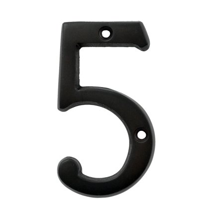(#5) BOLTON 3 Inch Solid Brass Dark Oil Bronze Finish House Number Raised 1/6