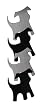 Shape-Up! Magnets Silver Black Dogs Set of 4 by Three By Three Seattle
