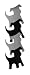 Shape-Up! Magnets Silver Black Dogs Set of 4 by Three By Three Seattle