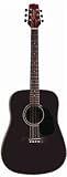 Jasmine S341 Black Dreadnaught Acoustic Guitar with Hardshell Case