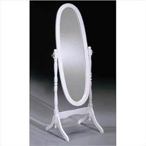 Cheval Mirror in White Finish
