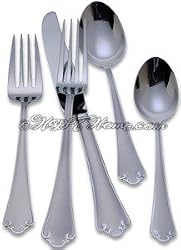 Reed & Barton Ashland Matte 65-Piece Stainless-Steel Flatware Set with Storage Caddy, Service for 12
