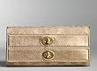Coach Bonnie Signature Lurex Slim Envelope Wallet Clutch Bag 42787 Gold