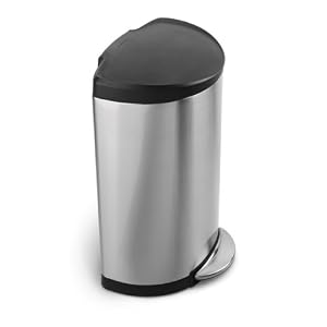 simplehuman Step Trash Cans, Semi-Round, Stainless Steel