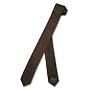 SILK Narrow NeckTie EXTRA Skinny CHOCOLATE BROWN Thin Men's Neck Tie