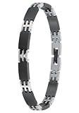 Black Ionic Plated and 18k Gold Accents Classic Bracelet