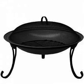 'Flamba' FIRE PIT 27" Diameter bowl on legs with Mesh Safety Lid