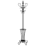 SEI Black Metal Scroll Hall Tree