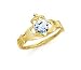 14k Heart Aquamarine-Blue Birthstone Claddagh Ring title=