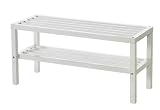 LOUNGE-ZONE DESIGNER SCHUHBANK [OSLO] WEISS AUS HOLZ