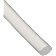 PTFE (Polytetrafluoroethylene) Round Rod, Opaque White, 0.047" Diameter, 100' Length (Pack of 1)