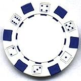 100 Striped Dice Chips - White