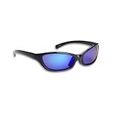 Fisherman Eyewear Smolt Original Polarized Sunglasses (Black Frame, Gray Lens, Blue Mirror Lens Exterior)