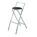 Folding Bar Stool - Black (Set of 2)