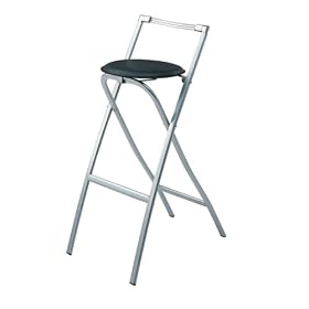 Folding Bar Stool - Black (Set of 2) 
