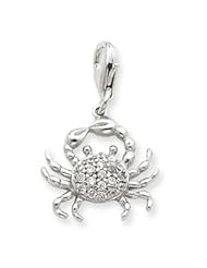 Sterling Silver CZ Crab Charm