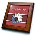 Daisy Flower on Coral and Orange - 8x8 Framed Tile