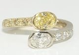 18k Gold Natural Yellow and White diamond ring