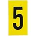 Brady 1570-5,  15 Series Number & Letter Card, 9" Height x 5" Width, Black on Yellow, Legend "5"  (1 per Order)