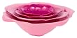Zak Designs Floral Sculpted 4-Piece Nested Bowl Set, Assorted Pinks