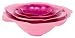 Zak Designs Floral Sculpted 4-Piece Nested Bowl Set, Assorted Pinks