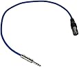 Seismic Audio - SATRXL-M2 - Blue 2' XLR Male to 1/4" TRS Patch Cable