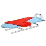 Tabletop Ironing Board with Retractable Iron Rest in Aqua Blue and White [Set of 2]