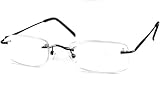 Asset Eyewear Budget Readers Reading Glasses - 1463 Rimless Gunmetal by Asset Eyewear